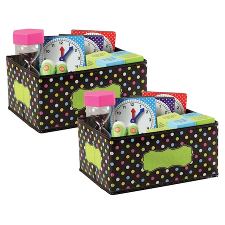 Teacher Created Resources Storage Bin, Black/Multi, 2 PK TCR20764